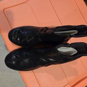 Black Textured Ankle Boots